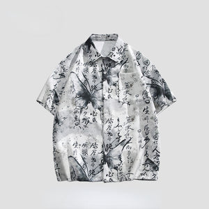 Printed Loose Casual Thin Short-sleeved Shirt