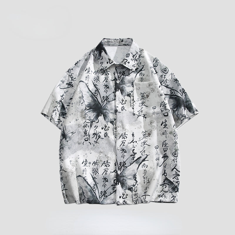 Printed Loose Casual Thin Short-sleeved Shirt