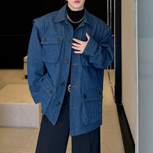 Load image into Gallery viewer, Denim Multiple Pockets Cargo Jacket
