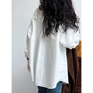 Loose POLO Collar Casual Long-sleeved Shirt