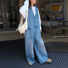 Load image into Gallery viewer, Denim Casual Long Loose Overalls
