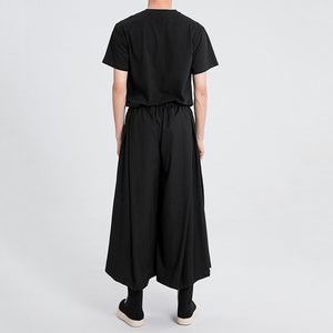 Drape Breathable Wide-leg Cropped Trousers