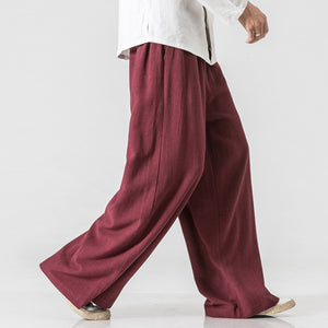 Linen Casual Loose Sports Wide-leg Pants