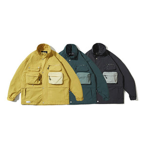 Multi-pocket Loose Collar Casual Jacket