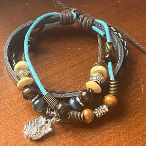 Leather Beaded Bracelet