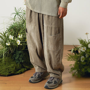 Loose Multi-pocket Corduroy Pants