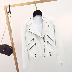 PU Leather Short Slim Jacket