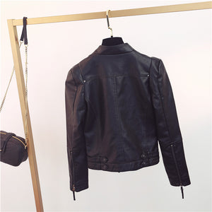 PU Leather Short Slim Jacket