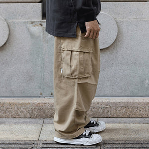 Solid Color Multi-Pocket Cargo Pants