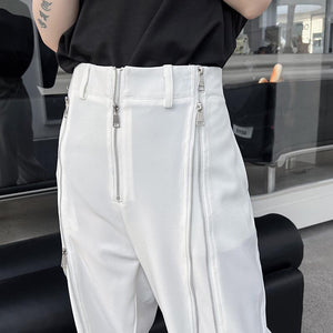 Thin Drape Slit Straight Casual Pants