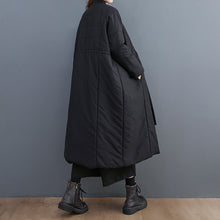 Load image into Gallery viewer, Straight Collar Single Breasted Long Drawstring Coat
