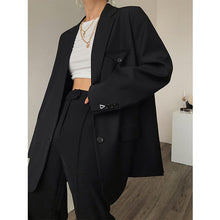 Load image into Gallery viewer, Black Casual Loose Lapel Blazer
