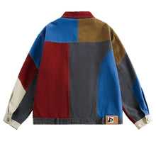 Load image into Gallery viewer, Lapel Colorblock Zip-Up Worker Jacket
