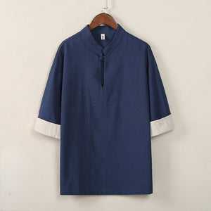 Loose Cotton And Linen Short Sleeves