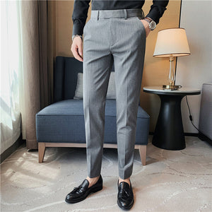 Striped Casual Naples Slim-fit Trousers