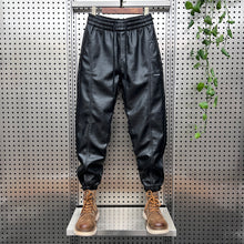 Load image into Gallery viewer, Thickened PU Stitching Small-leg Leather Pants
