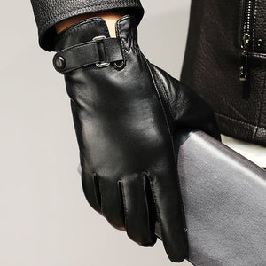 Warm Motorcycle Riding Leather Gloves