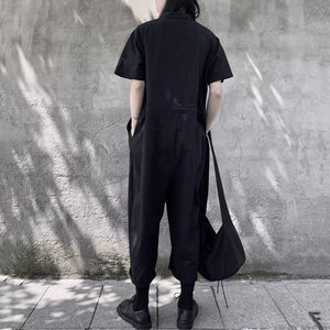 Women's Summer Black Loose Jumpsuit