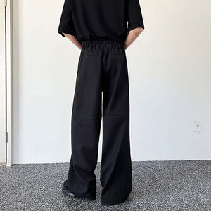 Double Zipper Straight Slit Casual Pants