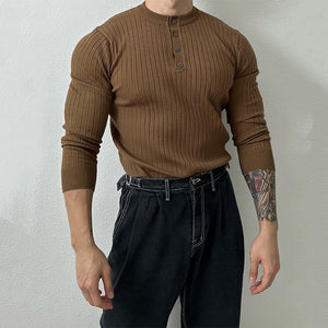 Slim Fit Long Sleeve Knitted T-shirt