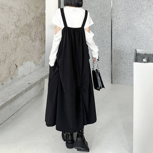 Mid-length Suspender A-line Skirt