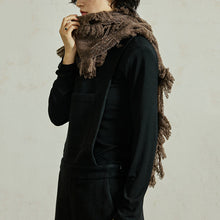 Load image into Gallery viewer, Distressed Hole Tassel Scarf
