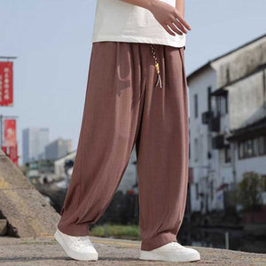 Linen Loose Drape Wide-Leg Pants