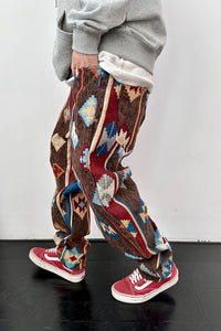 Street Ethnic Jacquard Casual Pants