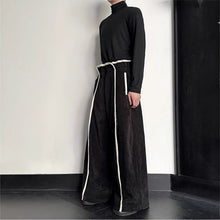 Load image into Gallery viewer, Straight-leg Webbing Patchwork Wide-leg Trousers
