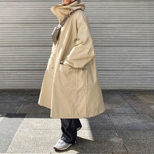 Load image into Gallery viewer, Relaxed Fit Hooded Single-breasted Mid-length Coat
