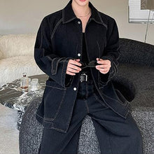 Load image into Gallery viewer, Denim Cardigan Jacket Straight-Leg Wide-Leg Pants Two-Piece Set
