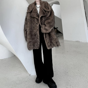 Warm Artificial Fur Oversized Coat