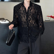 Load image into Gallery viewer, Mesh Jacquard Hollow Long Sleeve Shirt
