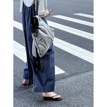 Load image into Gallery viewer, Vintage Blue Striped Jumpsuit Skirt
