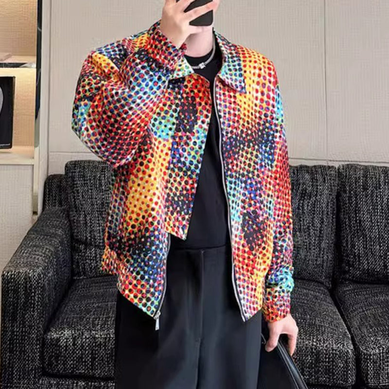 Gradient Check Cropped Jacket