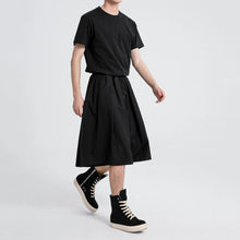 Load image into Gallery viewer, Summer Dark Drawstring Pleated Shorts
