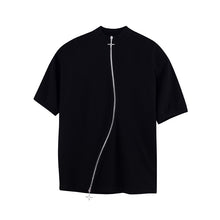 Load image into Gallery viewer, Half Turtleneck Curved Double Zip Shoulder Padded Shirt
