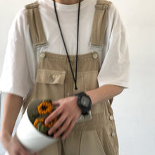 Load image into Gallery viewer, Retro Workwear Colorblock Denim Overalls
