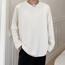 Load image into Gallery viewer, Round Neck Solid Color Shoulder Padded Long Sleeve T-shirt
