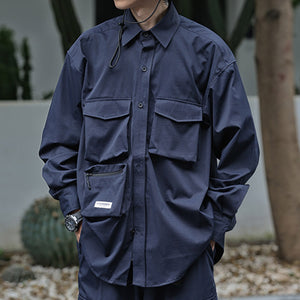 Japanese Loose Multi-pocket Shirt