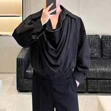 Load image into Gallery viewer, Zip-up Deconstructed Pleated V-Neck Jacket
