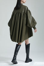 Load image into Gallery viewer, Irregular Drawstring PU Leather Cape Dress
