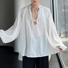 Load image into Gallery viewer, Strap Lantern Sleeve Loose Shirt
