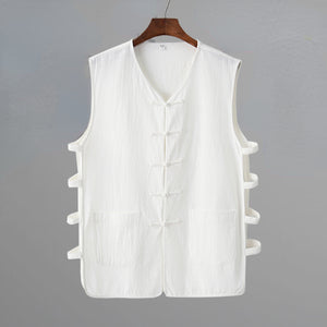 Thin Casual Cotton And Linen Vest