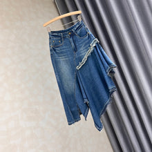 Load image into Gallery viewer, Irregular Patchwork Denim Skirt
