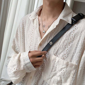 Elegant Hollow Long Sleeve Shirt