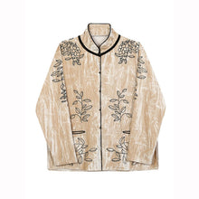 Load image into Gallery viewer, Vintage Stand Collar Embossed Embroidered Loose Shirt
