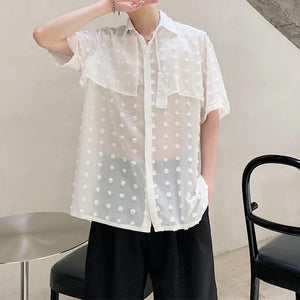 Thin Breathable Polka Dot Short Sleeve Shirt