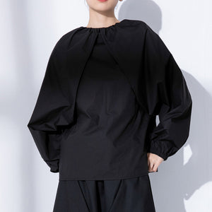 Raglan Loose Lantern Sleeve A-line Top Shirt