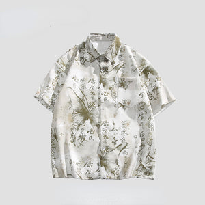 Printed Loose Casual Thin Short-sleeved Shirt